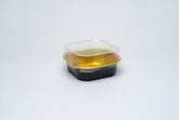 Molde con tapa cuadrado negro y dorado 100 ml - XB-E003 N - Combo 25 piezas con tapa