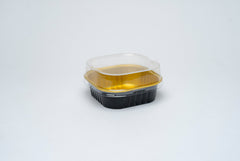 Molde con tapa cuadrado negro y dorado 100 ml - XB-E003 N - Combo 25 piezas con tapa