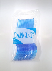 Tenedor cristal azul- D91212000- Paquete 100 pzas