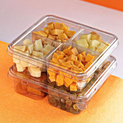 Galvanotek bandeja cuadrada 4 divisiones - G 544 - Paquete 25 pzas.