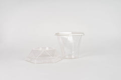 Vaso con tapa diamante 110 ml - 3.7 oz - G 671 - Paquete 25 pzas