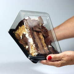 Contenedor triangular G 638 para rebanadas de pastel. Paquete con 10 piezas.