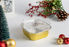 Molde con tapa cuadrado dorado - 300 ml - XB-1111D