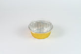 Molde redondo dorado 270 ml - 9 oz con tapa - XB-C250 - Paquete 25 piezas con tapa