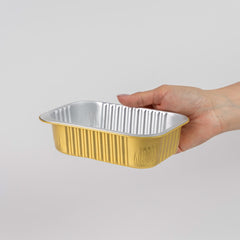 Molde De Aluminio Rectangular Dorado