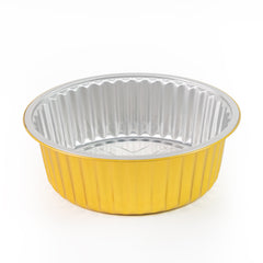 Molde aluminio redondo dorado profundo - XB-250D - Paquete 25 pzas.
Charolas aluminio para postres, comida y mas.