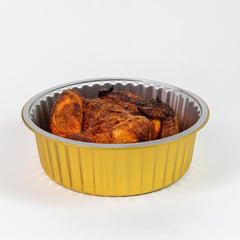 Molde redondo aluminio dorado profundo - XB-250D - Paquete 25 pzas.