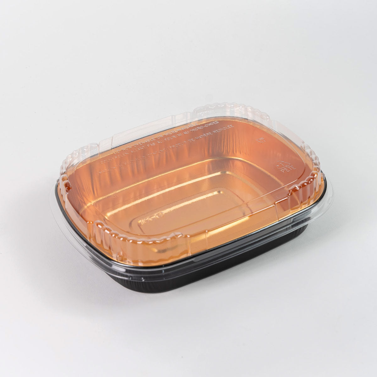 Contenedor de aluminio, con tapa de plástico