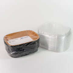 Molde con tapa rectangular negro - dorado - 1.9 L. XB-2922 - Paquete 25 combos