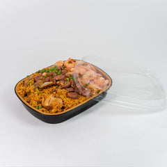 Molde con tapa rectangular negro - dorado - 1.9 L. XB-2922 - Paquete 25 combos