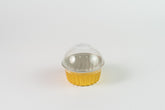 Molde redondo dorado con tapa 125ml 4 oz XB-C002 - 25 piezas