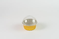 Molde redondo dorado con tapa 125ml 4 oz XB-C002 - 25 piezas