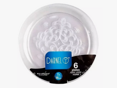 Plato plano 18 cm cristal XB-D10C- Paquete 6 pzs