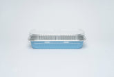 Molde con tapa rectangular azul 200 ml - 7 oz - XB-1605S A - Combo 25 piezas con tapa
