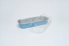 Molde con tapa rectangular azul 200 ml - 7 oz - XB-1605S A - Combo 25 piezas con tapa