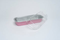 Molde con tapa rectangular rosa 200 ml - 7 oz - XB-1605S R - Combo 25 piezas con tapa