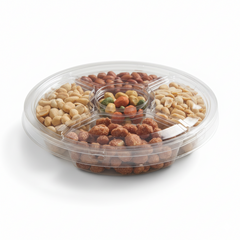 Botanero redondo chico con 4 divisiones - G 540 - Paquete 25 pzas.