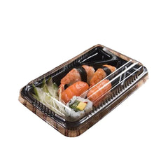 Contenedor oriental rectangular con divisiones - GO 908 - Paquete 50 pzas.