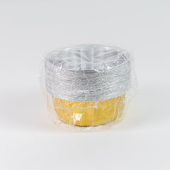 Molde aluminio dorado redondo 270 ml. Paquete con 25 piezas