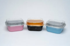 Molde con tapa cuadrado - 300 ml - XB-1110D - Paquete 25 combos