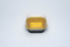 Molde con tapa cuadrado negro y dorado 100 ml - XB-E003 N - Combo 25 piezas con tapa