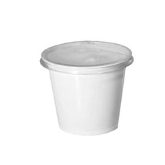 Mini vaso blanco tapa plana - G 697 - Paquete 100 pzas.