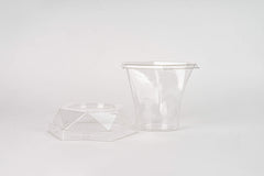 Vaso con tapa diamante 180 ml - 6 oz- G 672 - Paquete 25 pzas