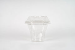 Vaso con tapa diamante 180 ml - 6 oz- G 672 - Paquete 25 pzas