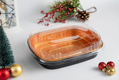 Molde con tapa rectangular negro - dorado - 1.9 L. XB-2922