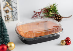 Molde con tapa rectangular negro - dorado  1.6 L. - XB-2520