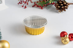 Molde redondo dorado con tapa plana XB-C002