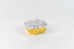Molde con tapa cuadrado dorado - 300 ml - XB-1111D  - 25 pzas