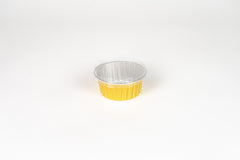 Molde redondo dorado con tapa 125ml 4 oz XB-C002 - 25 piezas