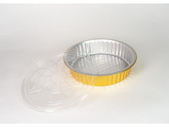 Molde redondo dorado bajo - XB-250S - Paquete 10 pzas con tapa